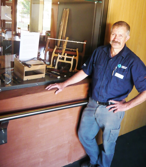 Andrew MacDonald by display of his tools